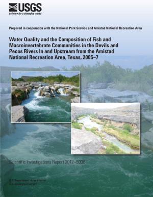 Water Quality and the Composition of Fish and Macroinvertebrate Communities in the Devils and Pecos Rivers in and Upstream From