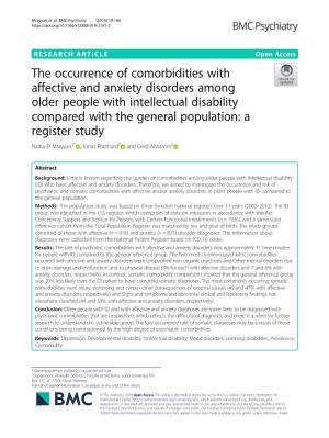 The Occurrence of Comorbidities with Affective and Anxiety Disorders