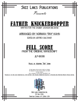Father Knickerbopper Written for the Chubby Jackson Big Band