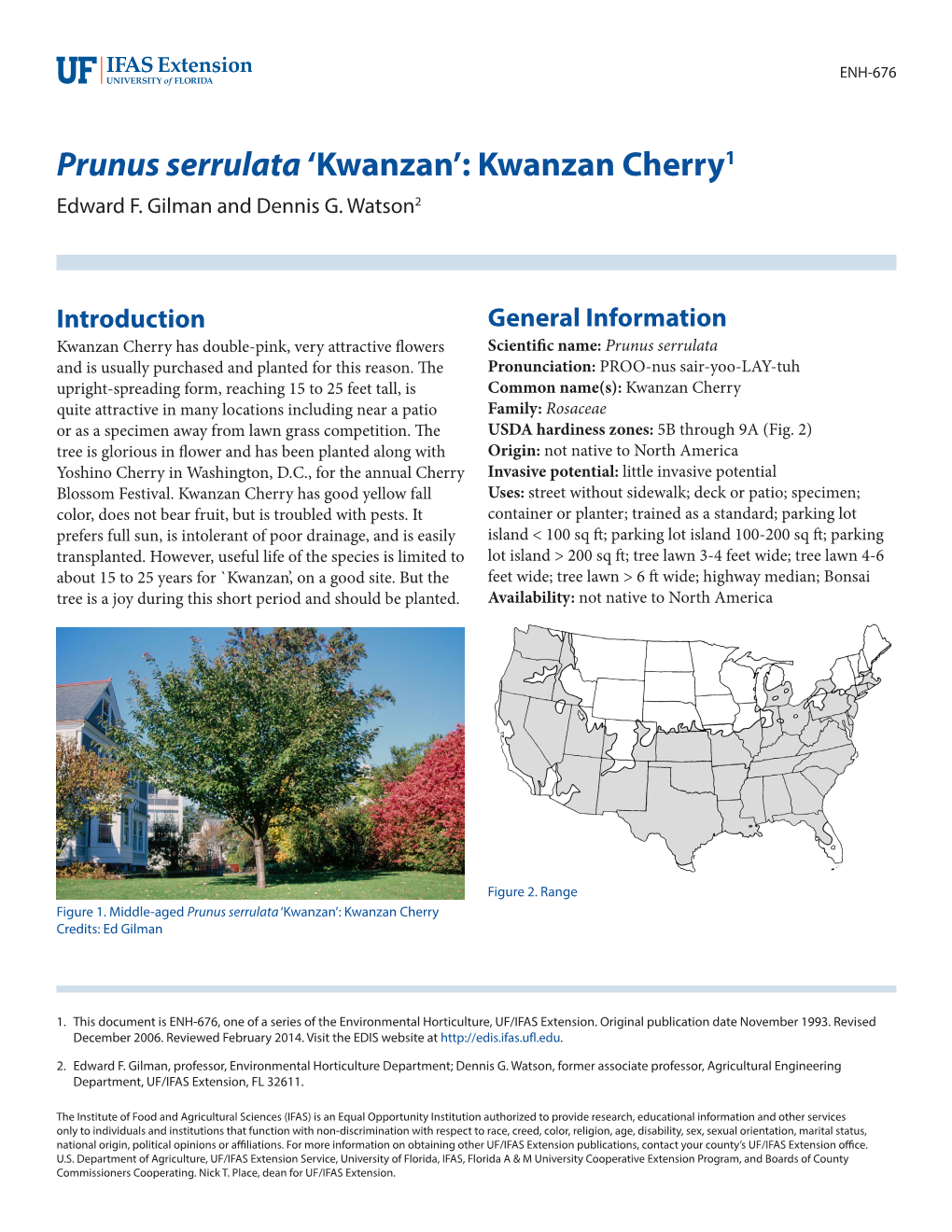 Prunus Serrulata ‘Kwanzan’: Kwanzan Cherry1 Edward F