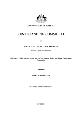 Joint Standing Committee