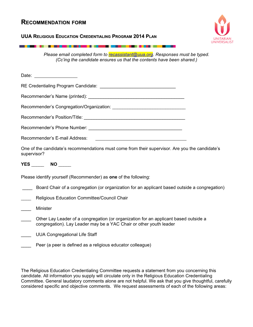 Religious Education Credentialing Committee