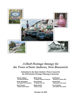 A Draft Heritage Strategy for the Town of Saint Andrews, New Brunswick
