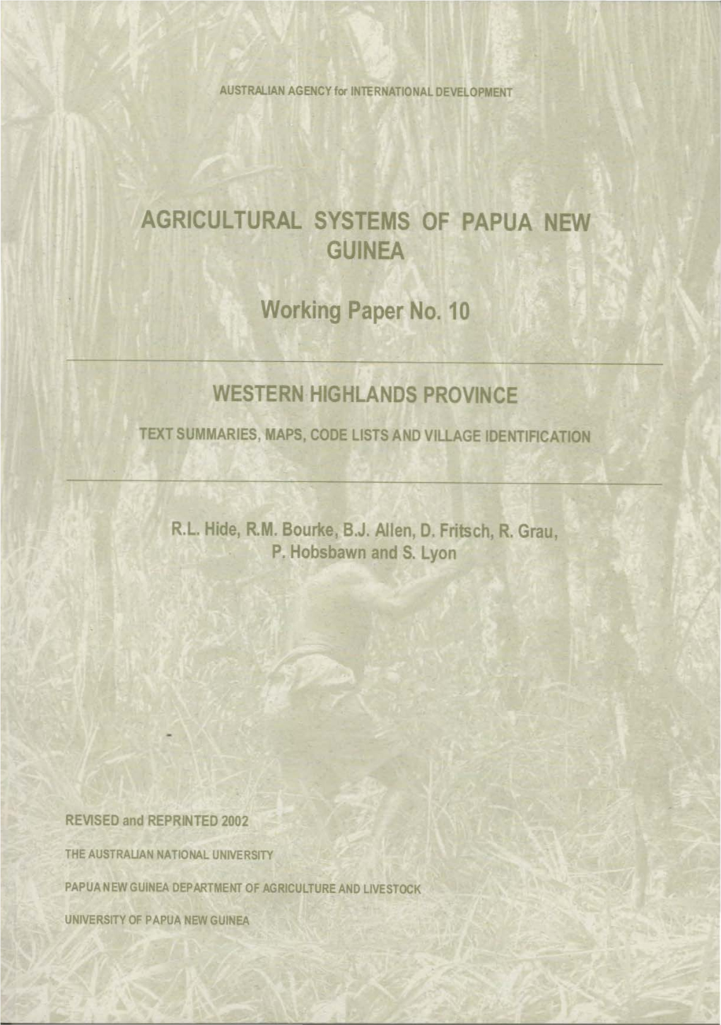 Agricultural Systems of Papua New Guinea Working Paper No