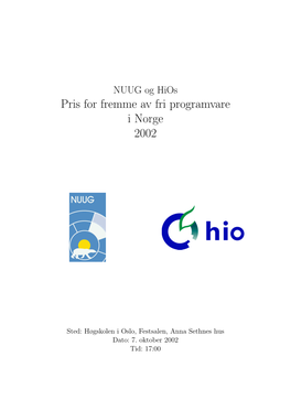 Pris for Fremme Av Fri Programvare I Norge 2002