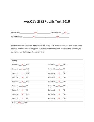 Wec01's SSSS Fossils Test 2019