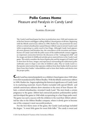 Vol. 3 No. 2 | ARTICLE: Samira Kawash: Polio Comes Home Pleasure and Paralysis in Candy Land |