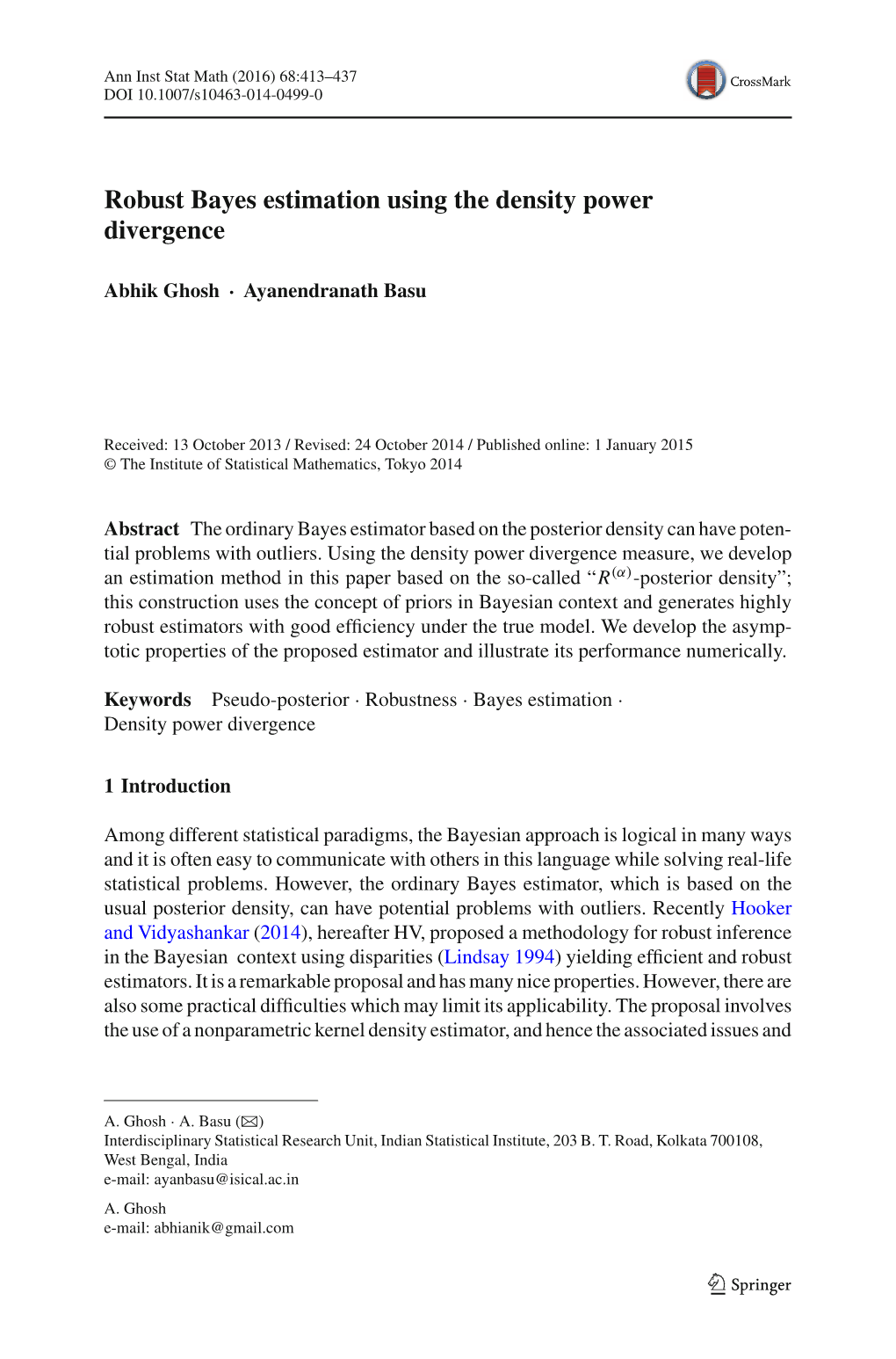 Robust Bayes Estimation Using the Density Power Divergence