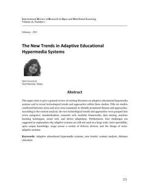 The New Trends in Adaptive Educational Hypermedia Systems