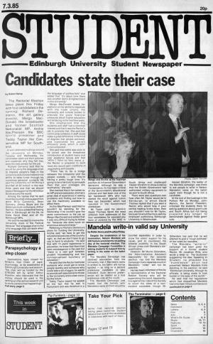 7 March 1985: Candidates State Their Case