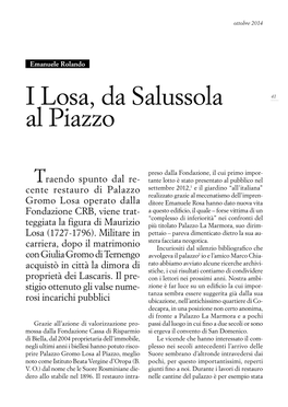 I Losa, Da Salussola Al Piazzo