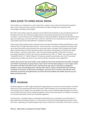 Awa Guide to Using Social Media