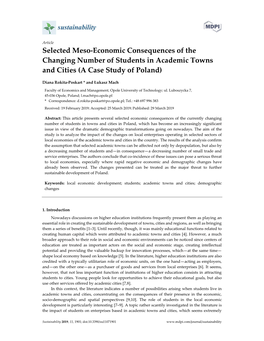 Selected Meso-Economic Consequences of the Changing Number of Students in Academic Towns and Cities (A Case Study of Poland)