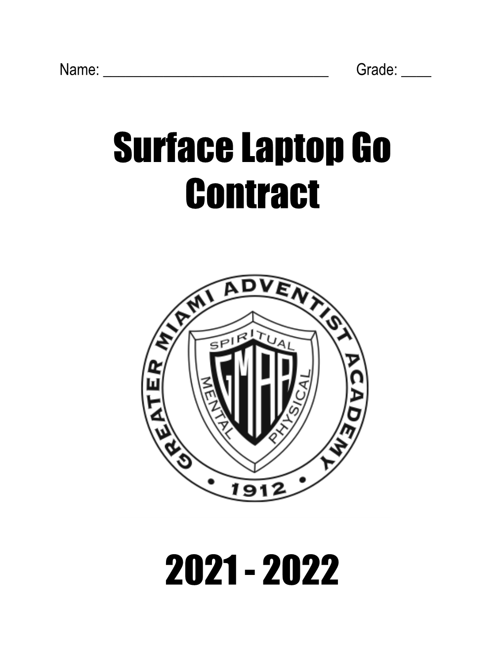Surface Laptop Go Contract 2021