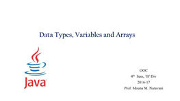3.Data Types, Variables and Arrays