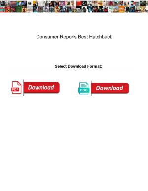 Consumer Reports Best Hatchback