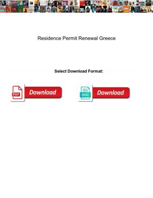 Residence Permit Renewal Greece