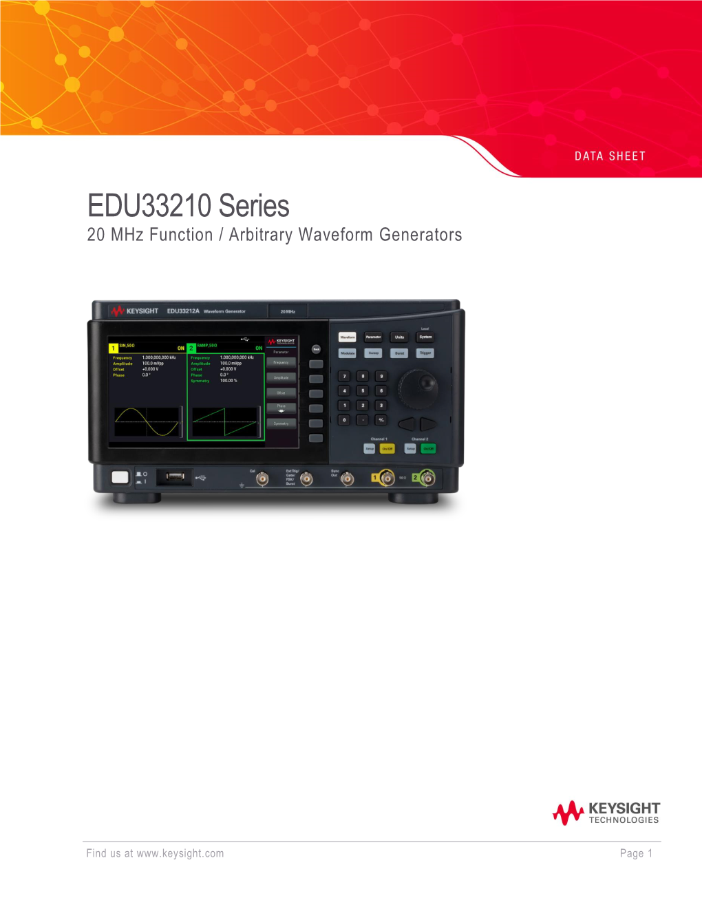 EDU33210 Series 20 Mhz Function/Arbitrary Waveform