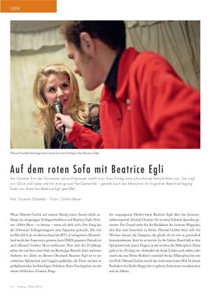 Auf Dem Roten Sofa Mit Beatrice Egli Die Nummer Eins Der Schweizer Jahres-Hitparade Strahlt Trotz Ihres Erfolgs Eine Erfrischende Natürlichkeit Aus