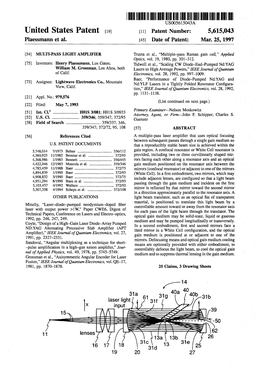 United States Patent [191 [11] Patent Number: 5,615,043 Plaessmann Et Al