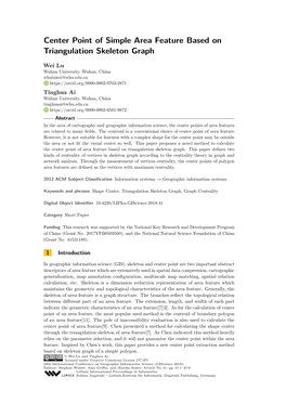 Center Point of Simple Area Feature Based on Triangulation Skeleton Graph