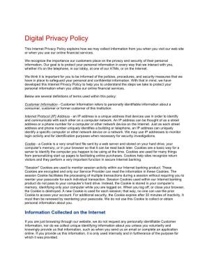 Digital Privacy Policy