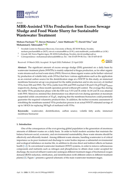 MBR-Assisted Vfas Production from Excess Sewage Sludge and Food Waste Slurry for Sustainable Wastewater Treatment