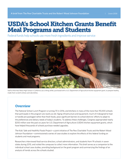 USDA's School Kitchen Grants Benefit Meal Programs and Students