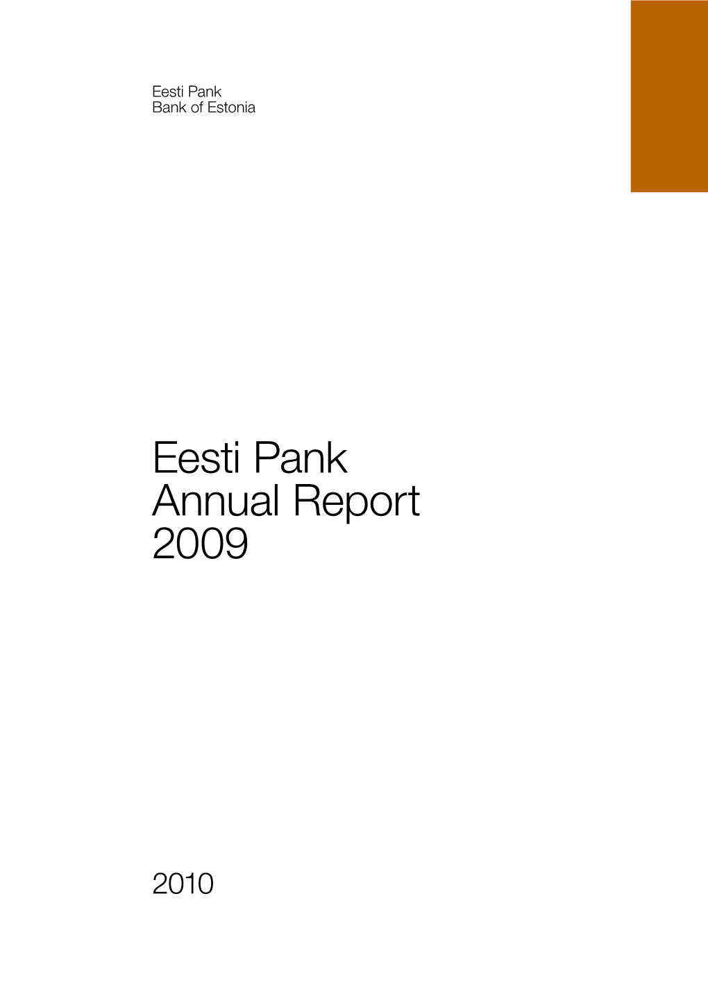 Eesti Pank Annual Report 2009