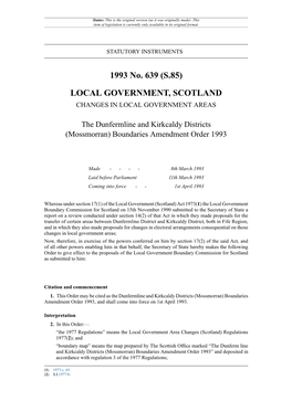 The Dunfermline and Kirkcaldy Districts (Mossmorran) Boundaries Amendment Order 1993