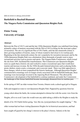 The Niagara Parks Commission and Queenston Heights Park