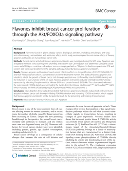 Flavones Inhibit Breast Cancer Proliferation Through the Akt