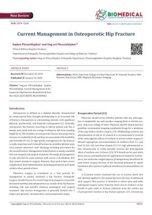 Current Management in Osteoporotic Hip Fracture
