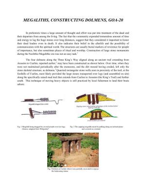 Megaliths-Constructing Dolmen- Goa Docx