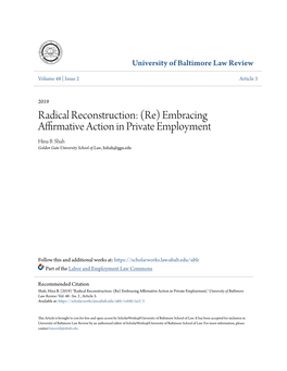 (Re) Embracing Affirmative Action in Private Employment Hina B