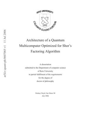 Architecture of a Quantum Multicomputer Optimized for Shor's