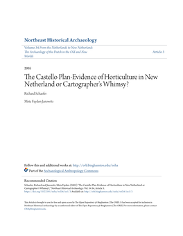 The Castello Plan-Evidence of Horticulture in New Netherland Or