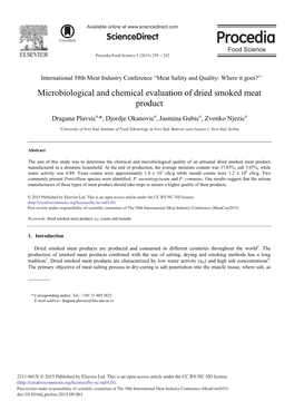 Microbiological and Chemical Evaluation of Dried Smoked Meat Product