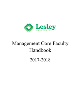 Management Core Faculty Handbook