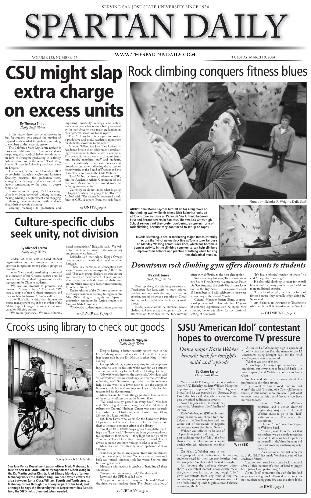 THE SPARTAN DAILY MONDAY MARCH 9, 2004 • OPINION • OXYMORON Equal Respect Should Be Given to All Views of God I Am an Atheist