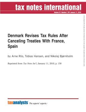 Denmark Revises Tax Rules After Canceling Treaties with France, Spain by Arne Riis, Tobias Hansen, and Nikolaj Bjørnholm