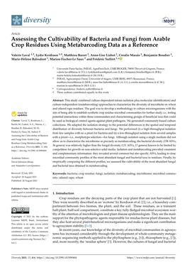 Assessing the Cultivability of Bacteria and Fungi from Arable Crop Residues Using Metabarcoding Data As a Reference