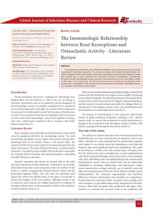 The Immunologic Relationship Between Root Resorptions and Osteoclastic Activity - Literature Review
