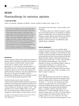 REVIEW Pharmacotherapy for Meconium Aspiration