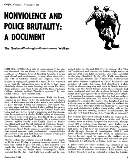 Nonviolence and Police Brutality: a Document