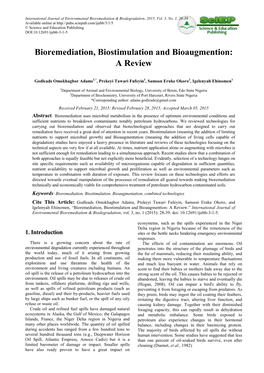 Bioremediation, Biostimulation and Bioaugmention: a Review