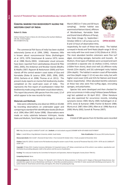 Coastal Marine Fish Biodiversity Along the Western Coast of India.Journal of Threatened Taxa 5(1): 3574––3579; Doi:10.11609/Jott