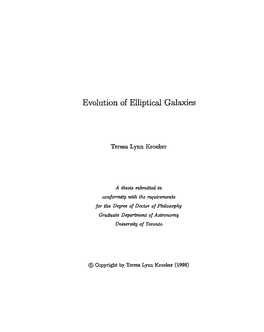 Evolution of Elliptical Galaxies
