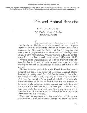 Fire and Animal Behavior