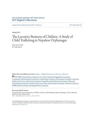 A Study of Child Trafficking in Nepalese Orphanages Mira Saxe-Smith SIT Study Abroad
